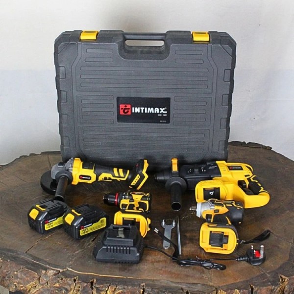 intimax-4-piece-cordless-brushless-tool-set-model-0458 cover مجموعه چهار عددی شارژی براشلس اینتیمکس مدل ۰۴۵۸